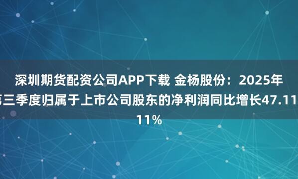 深圳期货配资公司APP下载 金杨股份：2025年第三季度归属于上市公司股东的净利润同比增长47.11%